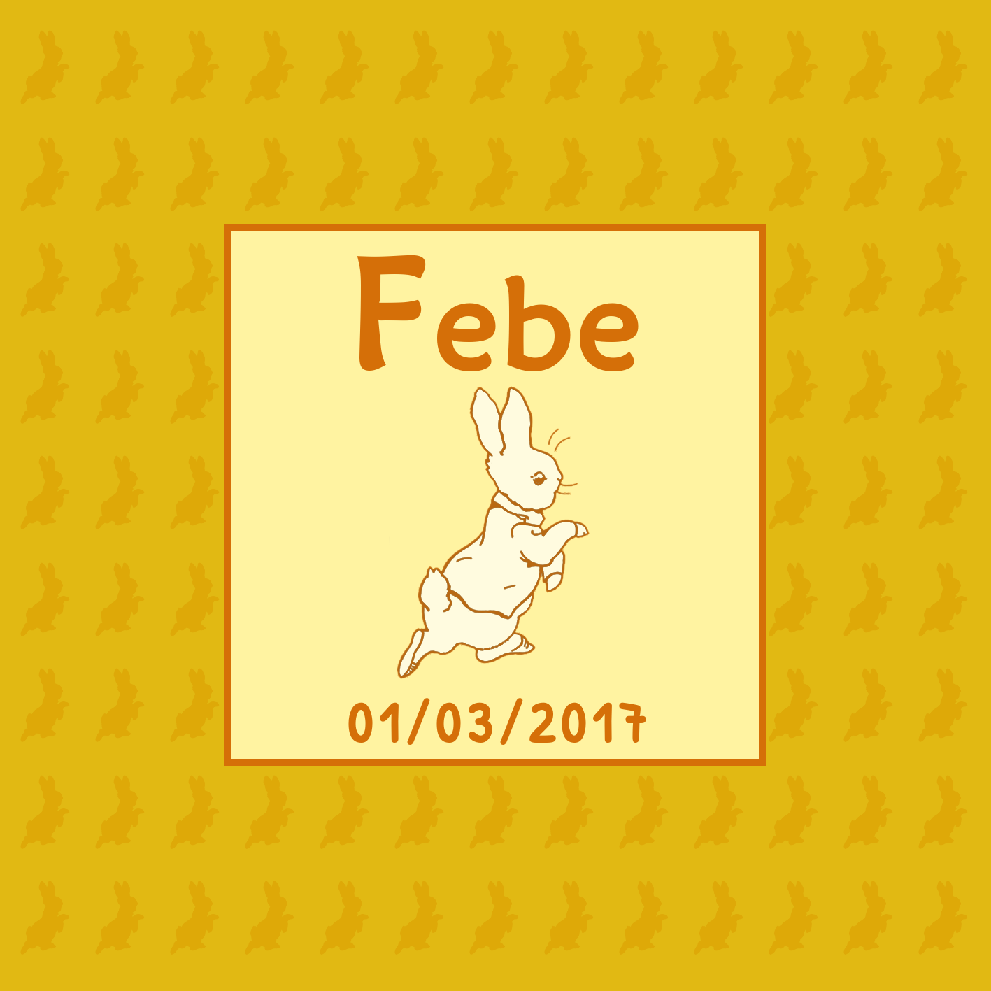 Voorkant van het geboortekaartje